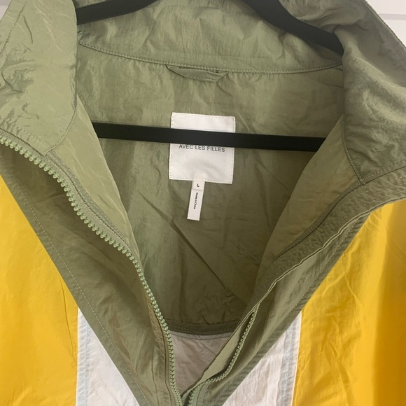Avec Les Filles Colorblock Nylon Track Jacket - Size L - Olive Multi - NWT - Picture 8 of 10